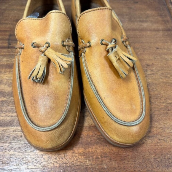 Vibram, Mens, Casual shoes, Honey Brown, Size 9.5, Leather, Loafer, Slip on.! main image 9